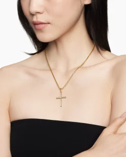 Modern Renaissance® Cross Pendant 18K Yellow Gold with Diamonds, 34mm