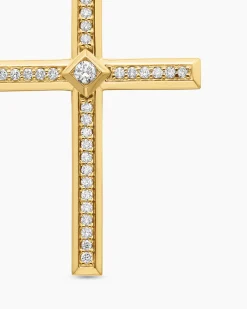Modern Renaissance® Cross Pendant 18K Yellow Gold with Diamonds, 34mm