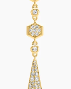 Modern Renaissance® Drop Earrings 18K Yellow Gold with Diamonds, 30mm