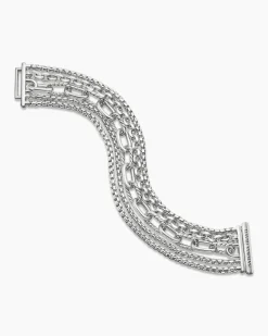Multi Row Chain Bracelet Sterling Silver, 29mm