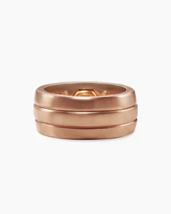 Nesting Band Ring 18K Rose Gold with Center Cognac Diamond, 10mm