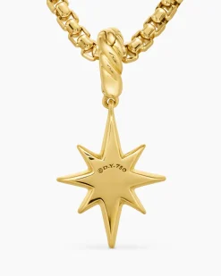 North Star Amulet 18K Yellow Gold with Diamonds, 15mm