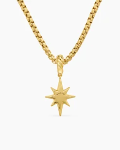 North Star Amulet 18K Yellow Gold with Diamonds, 15mm