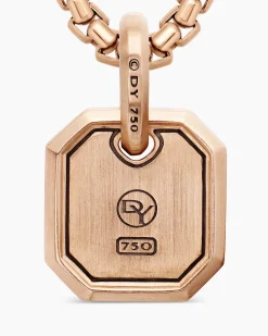 Octagonal Amulet 18K Rose Gold with Cognac Diamonds, 15mm