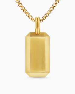 Octagonal Tag 18K Yellow Gold with Diamonds, 27mm