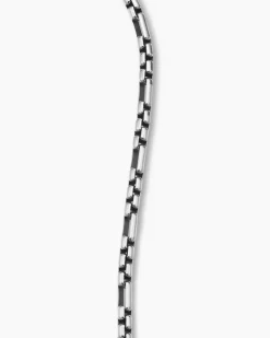 Open Station Box Chain Bracelet Sterling Silver, 3mm