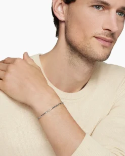 Open Station Box Chain Bracelet Sterling Silver, 3mm