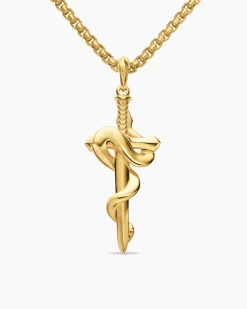 Ouroboros Snake Amulet 18K Yellow Gold with Emerald and Diamonds, 48mm