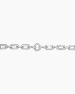 Pavé Chain Necklace 18K White Gold with Diamonds, 7mm