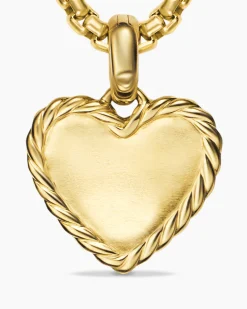 Pavé Heart Amulet 18K Yellow Gold with Diamonds, 15.6mm