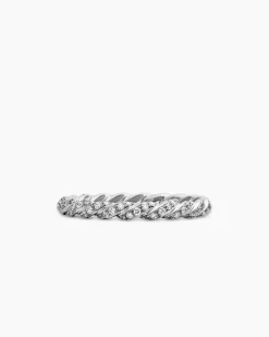 Pavé Petite Band Ring 18K White Gold with Diamonds, 2.8mm