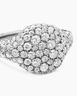 Pavé Pinky Ring 18K White Gold with Diamonds, 10mm