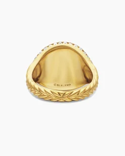 Pavé Pinky Ring 18K Yellow Gold with Diamonds, 13mm