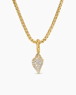 Pavé Shell Amulet 18K Yellow Gold with Diamonds, 12.8mm
