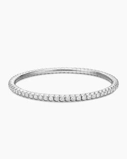 Pavé Stretch Bracelet 18K White Gold with Diamonds, 3mm