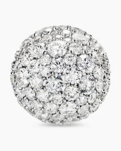 Pavé Stud Earrings 18K Yellow Gold with Diamonds, 12mm