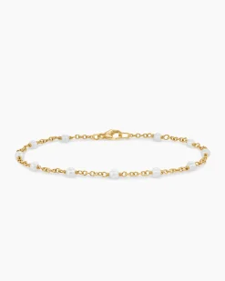 Pearl Classics Station Bracelet 18K Yellow Gold, 3.5mm