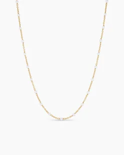 Pearl Classics Station Necklace 18K Yellow Gold, 3.5mm