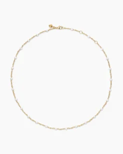 Pearl Classics Station Necklace 18K Yellow Gold, 3.5mm