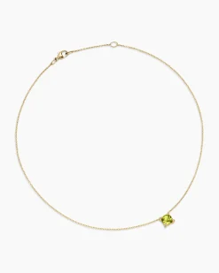 Petite Chatelaine® Pendant Necklace 18K Yellow Gold with Peridot and Diamonds, 7mm