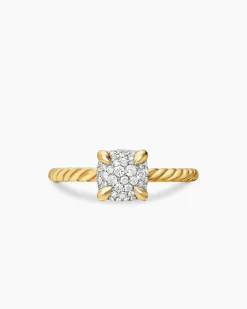 Petite Chatelaine® Ring 18K Yellow Gold with Pavé Diamonds, 7mm
