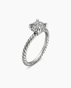 Petite Chatelaine® Ring Sterling Silver with Pavé Diamonds, 7mm