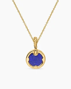 Petite DY Elements® Pendant Necklace 18K Yellow Gold with Lapis and Diamonds, 17.8mm