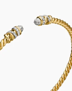 Petite Helena Cablespira® Bracelet 18K Yellow Gold with Diamonds, 3mm