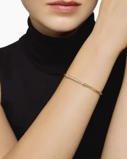 Petite Helena Cablespira® Station Bracelet 18K Yellow Gold with Diamonds, 3mm