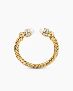 Petite Helena Ring 18K Yellow Gold with Pearls and Diamonds, 2.5mm