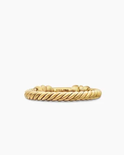 Petite Helena Wrap Band Ring 18K Yellow Gold with Diamonds, 4mm