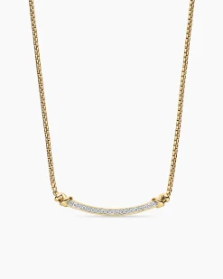 Petite Helena Wrap Station Necklace 18K Yellow Gold with Diamonds, 29mm