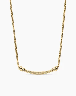 Petite Helena Wrap Station Necklace 18K Yellow Gold with Diamonds, 29mm