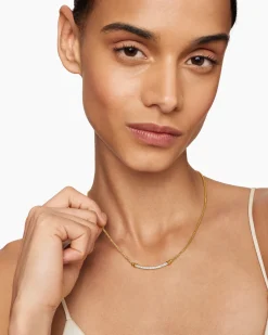 Petite Helena Wrap Station Necklace 18K Yellow Gold with Diamonds, 29mm