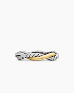 Petite Infinity Band Ring Sterling Silver with 14K Yellow Gold, 4mm