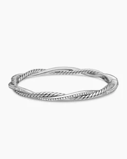 Petite Infinity Bracelet Sterling Silver with Diamonds, 4.4mm