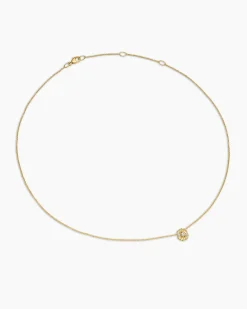 Petite Infinity Pendant Necklace 18K Yellow Gold with Diamonds, 8mm