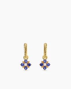 Petite Modern Renaissance® Color Drop Earrings 18K Yellow Gold with Sapphire and Diamonds, 18mm
