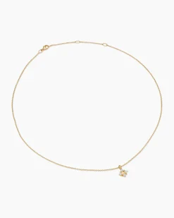 Petite Modern Renaissance® Pyramid Pendant Necklace 18K Yellow Gold with Diamonds, 10.9mm