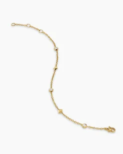 Petite Modern Renaissance® Station Bracelet 18K Yellow Gold with Diamonds, 4.6mm