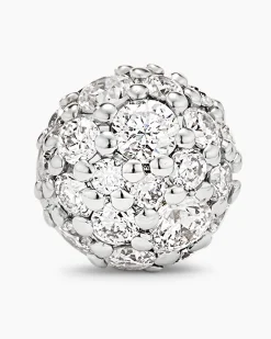 Petite Pavé Stud Earrings 18K Yellow Gold with Diamonds, 4.5mm
