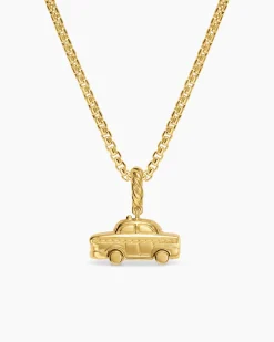 Petite Taxi Amulet 18K Yellow Gold with Diamonds, 7.5mm