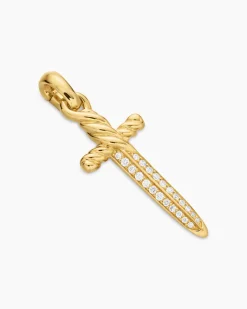 Petrvs® Dagger Amulet 18K Yellow Gold with Diamonds, 32mm