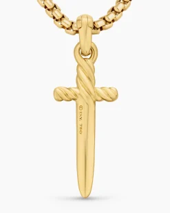 Petrvs® Dagger Amulet 18K Yellow Gold with Diamonds, 32mm