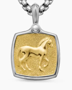 Petrvs® Horse Amulet Sterling Silver with 18K Yellow Gold, 19mm