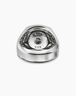 Petrvs® Horse Signet Ring Sterling Silver with Banded Agate, 18.3mm