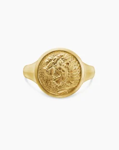 Petrvs® Lion Pinky Ring 18K Yellow Gold, 15mm
