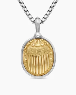 Petrvs® Scarab Amulet Sterling Silver with 18K Yellow Gold, 24mm