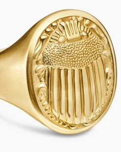 Petrvs® Scarab Signet Ring 18K Yellow Gold, 21.5mm