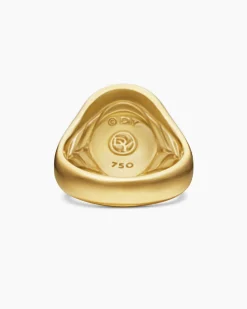 Petrvs® Scarab Signet Ring 18K Yellow Gold, 21.5mm